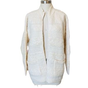 Hand Knit Wool Mohair Jones New York Zip Jacket